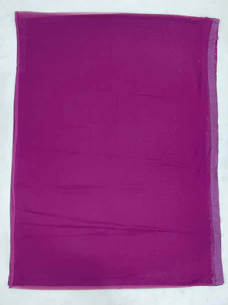 Wine Color Chiffon Saree With Stone Work In Suncity