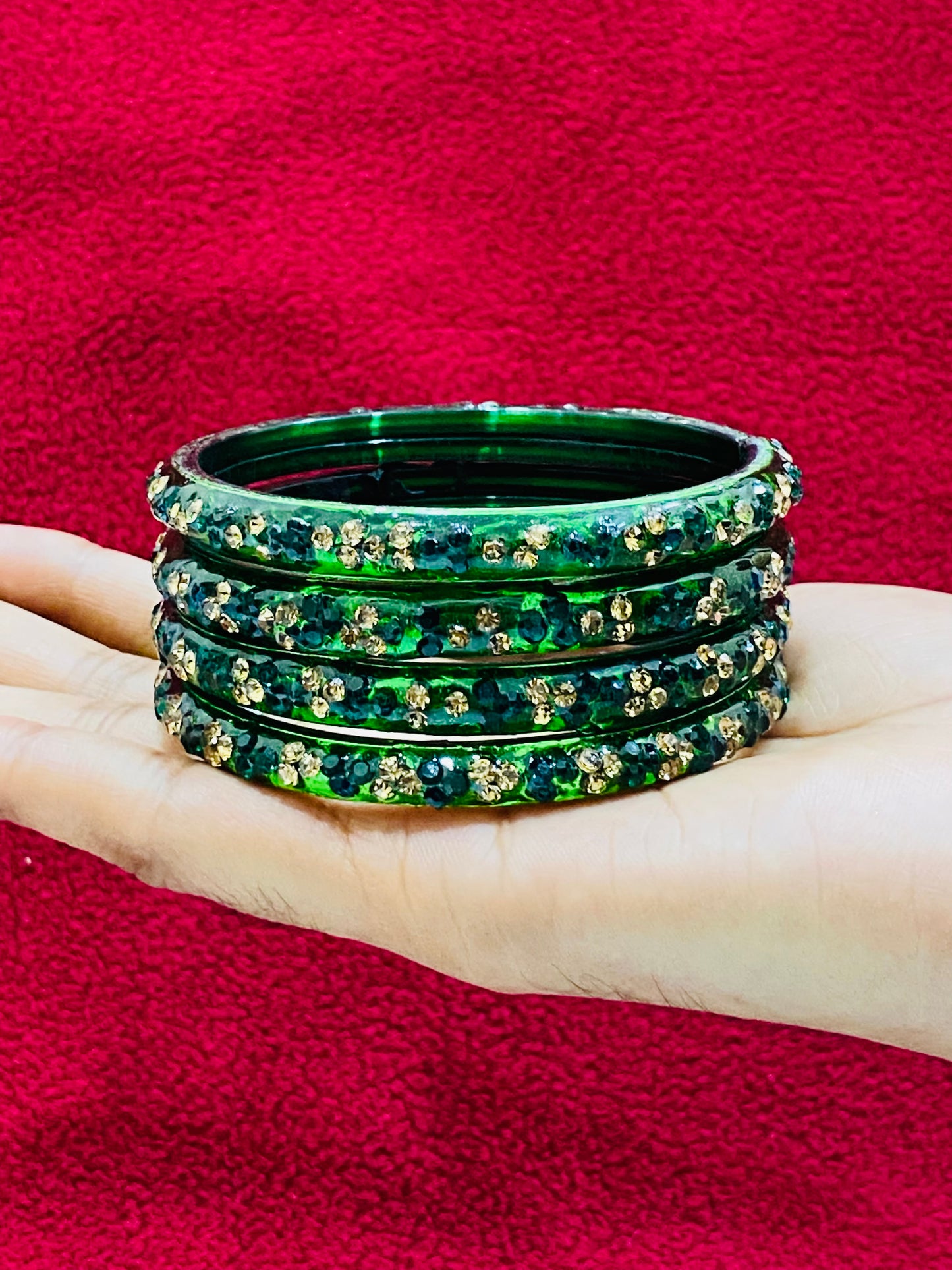 Stoned Design Glass Bangles in Phoenix