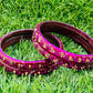  Rani Pink Color Stoned Design Glass Bangles Near me