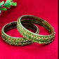 Light Green Color Stoned Design Glass Bangles Near Me