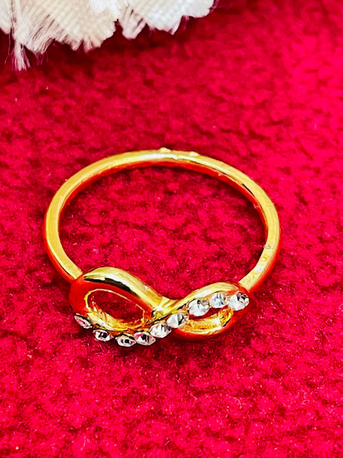  Gold Plated White Stone Work Ring In USA