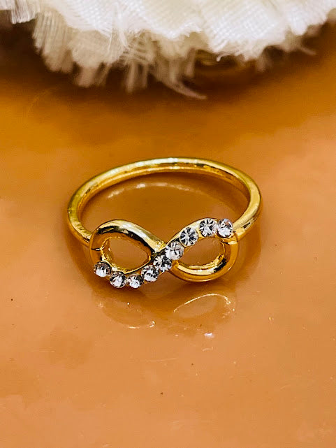 Elegant Gold Plated White Stone Work Ring In Near Me