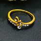 Attractive Gold Plated White Stone Work Ring For Women
