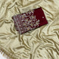 Beige Color Chiffon Saree With Designer Zari Work In Chandler