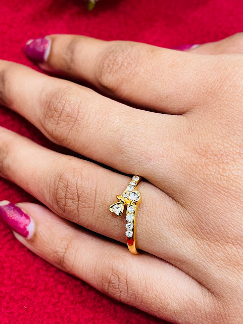 Attractive Gold Plated White Stone Work Ring In USA