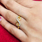 Elegant Gold Plated White Stone Work Ring For Women