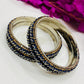 Delightful Blue Color Metal Bangles With White Stone Near Me