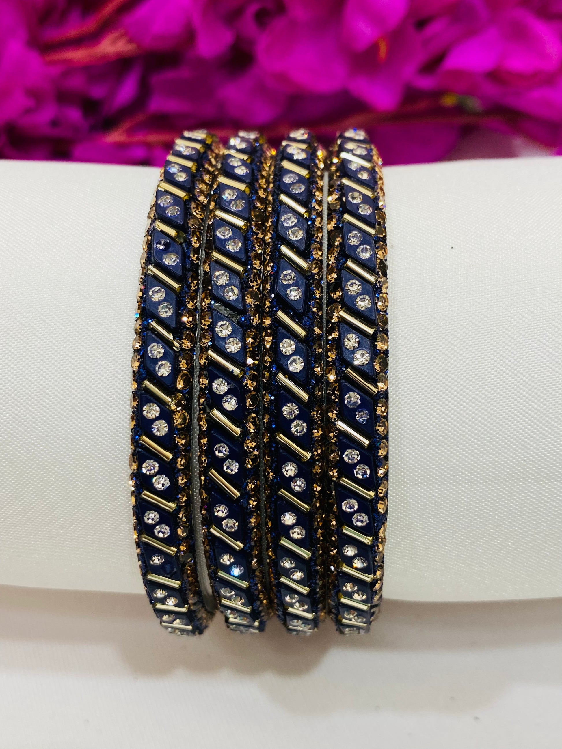 Delightful Blue Color Metal Bangles In Surprise