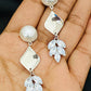 Trendy Leaf Design With White Pearl Earrings In USA