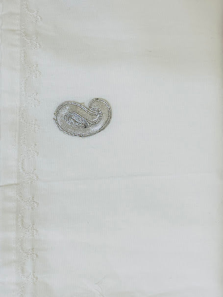 Appealing Women's White Pure Cotton Readymade Petticoat For Saree
