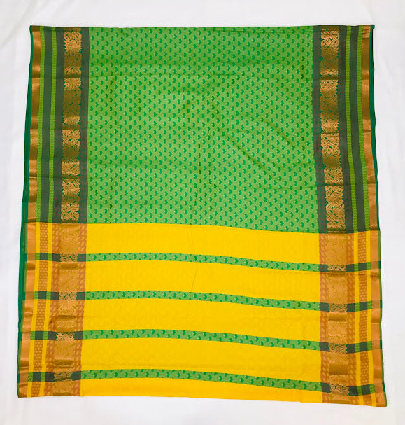 Charming Green Color Self Pattern And Zari Work With 100% Pure Kanchi Soft Silk Saree In USA