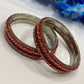 Gorgeous Maroon Color Metal Bangles With Sparkle White Stone Near Me