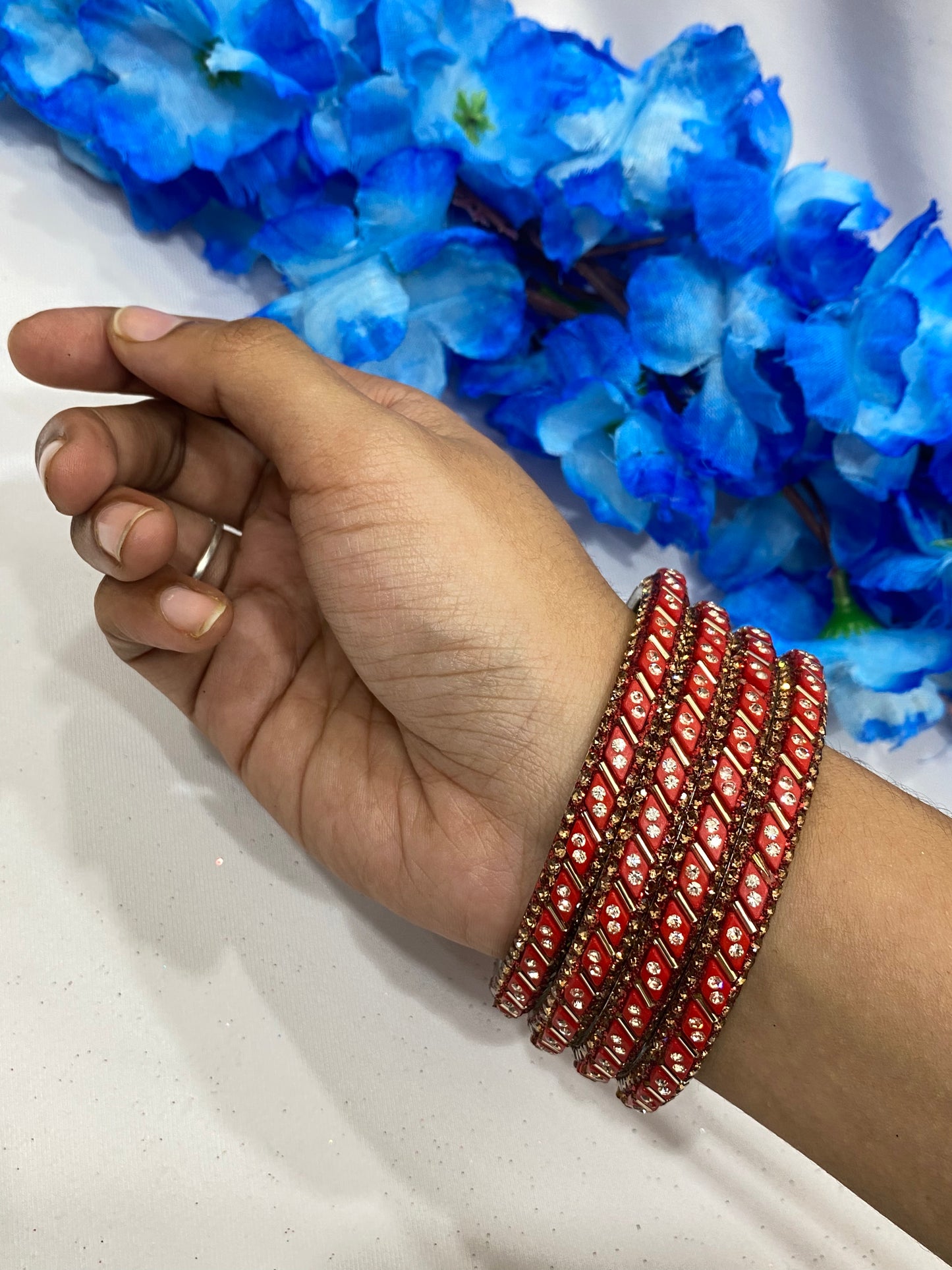 Gorgeous Maroon Color Metal Bangles In USA