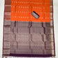 Orange Color Pure Kanchi Silk With Gold Zari Work Saree - SILKMARK  CERTIFIED In Mesa