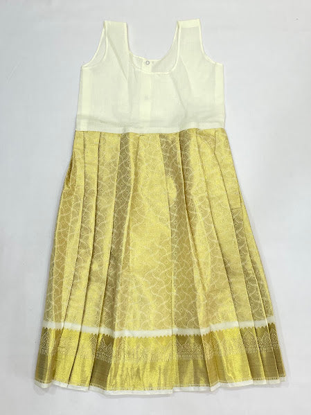 Gold Color Art Silk Langa Set In Suncity