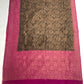 Stunning Black Colored Soft Silk Saree With Pink Color Rich Pallu