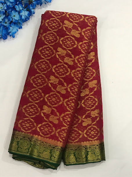 Appealing Maroon Color Georgette Saree Near Me