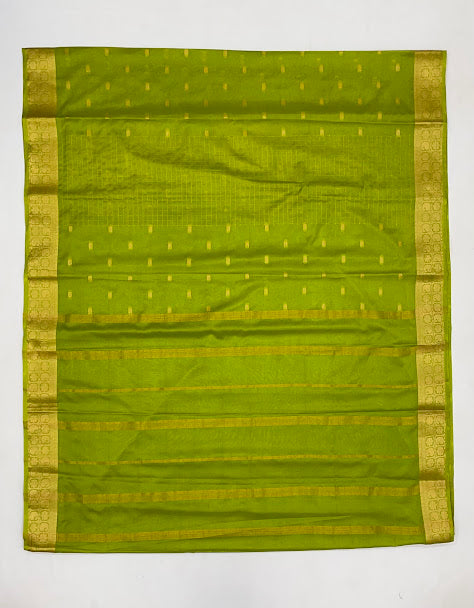 Green Color Mysore Silk With Zari Work In Mesa
