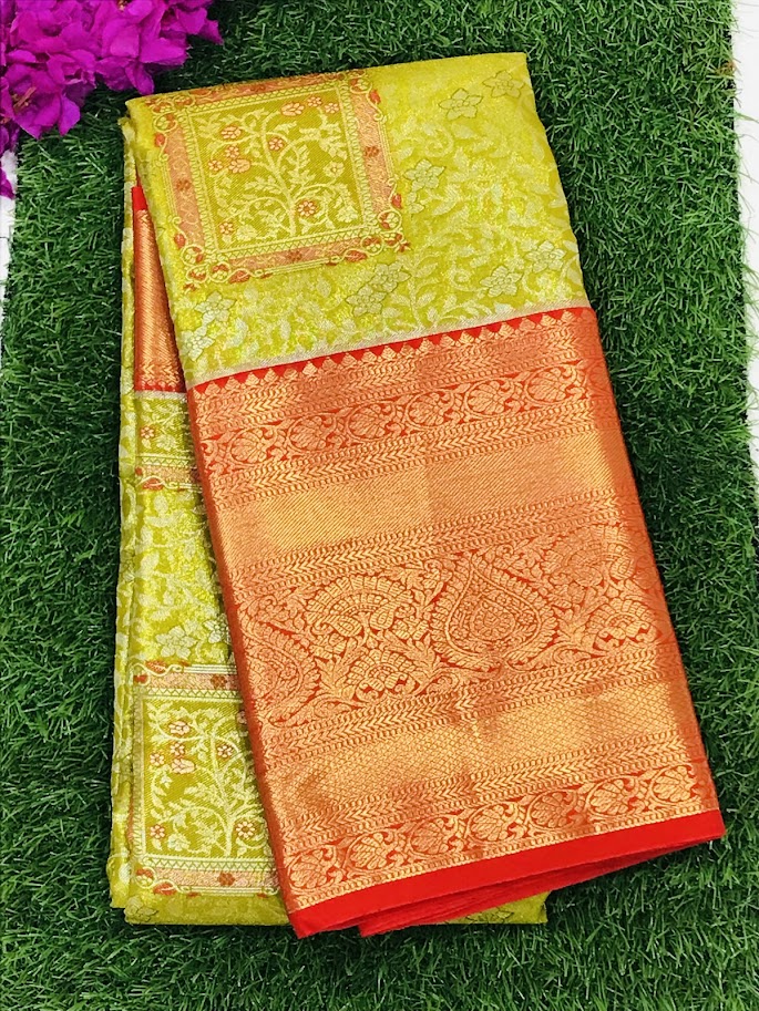 Green With Red Commination Saree In USA