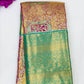 Exquisite Pink Color Unique Designed Art Silk Saree With Contrast Border For Women