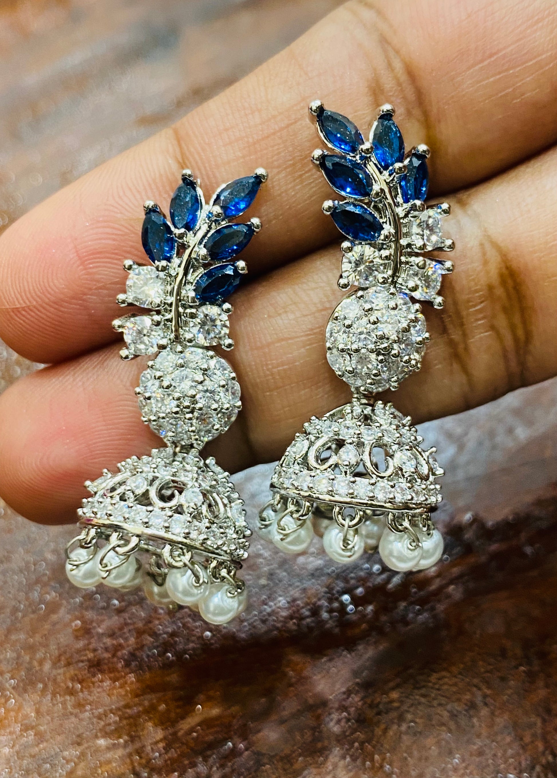 American Diamond Stone Work Earrings In Sedona