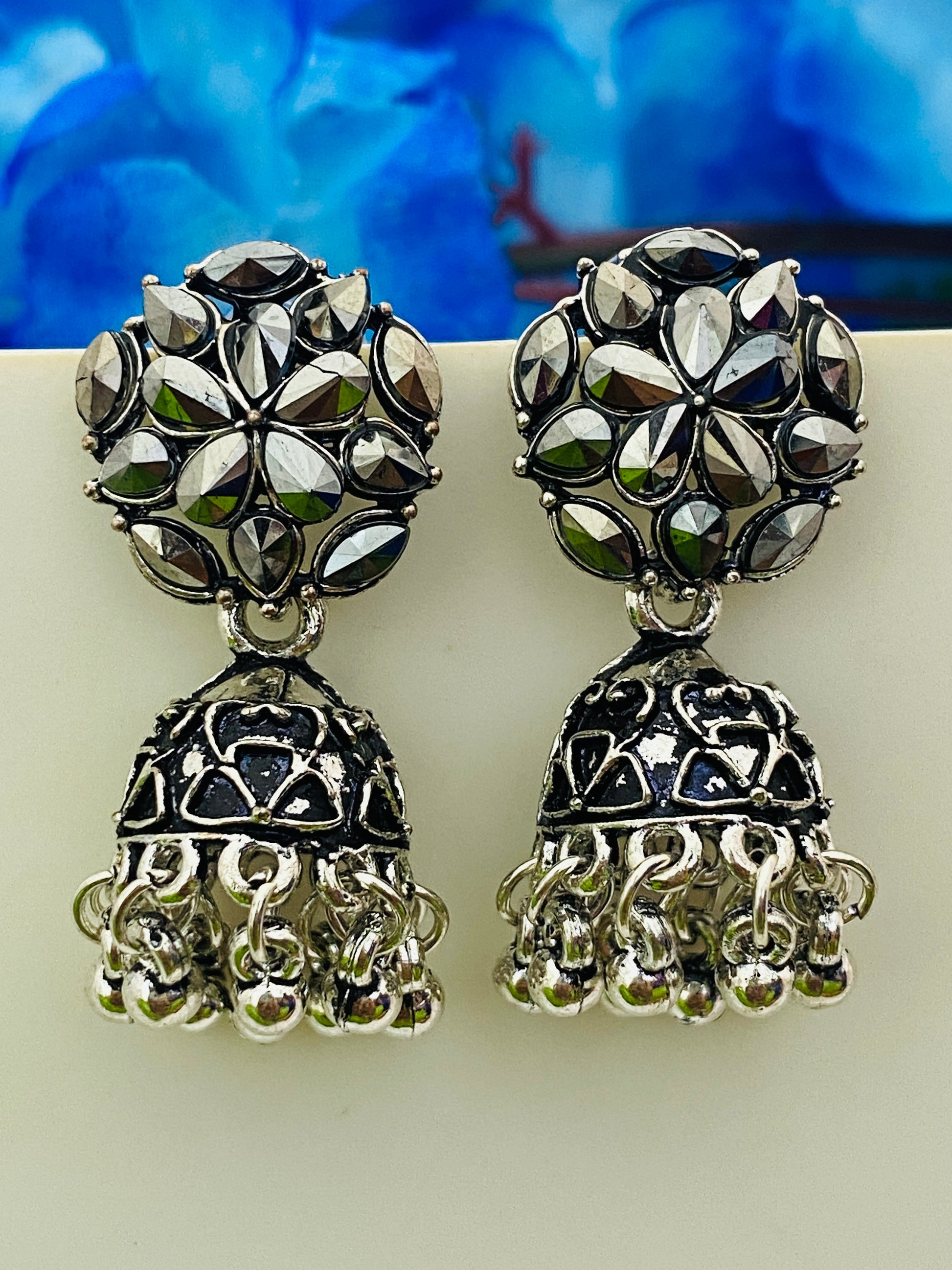 Appealing Flower Designer With Beeds Jhumka Earrings In Tempe