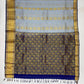 Gray Color Pure Kanchi Silk With Gold Zari Work And Blue Pallu Saree In Chandler