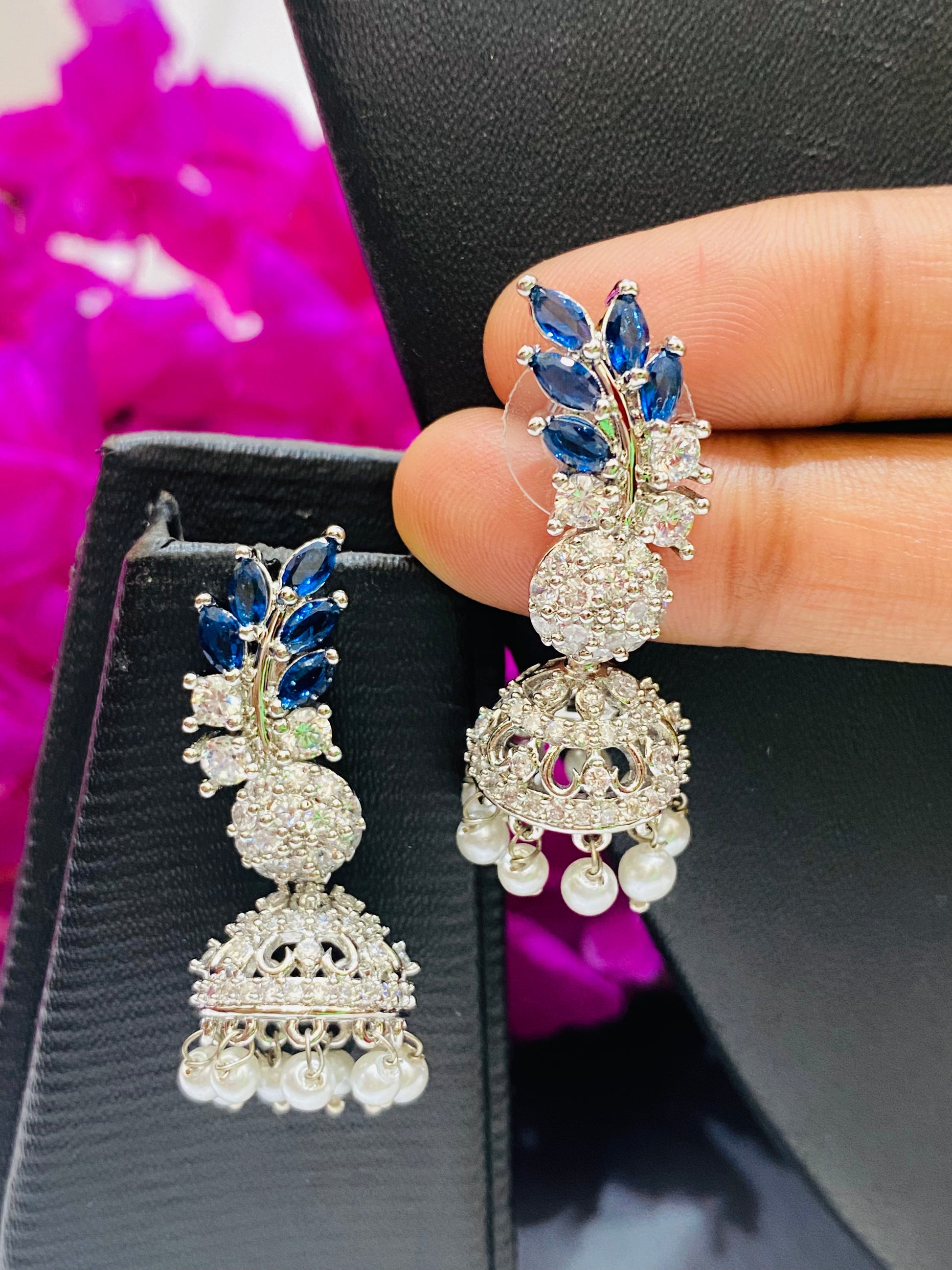 American Diamond Stone Work Earrings In Yuma