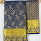 Charming Blue Colored Pure Kanchi Silk Gold Zari Work Saree In USA