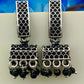 Lovely Oxidized Silver Replica Antique Toned Black Earrings