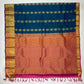 Peacock Blue Kanchi Silk Gold Zari Work Saree In Yuma