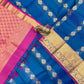 Peacock Blue Kanchi Silk Gold Zari Work Saree In Suncity