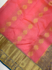 Pink Color Pure Kanchi Silk Gold Zari Work Saree In Suncity