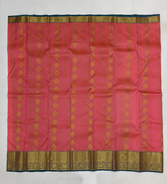 Pink Color Pure Kanchi Silk Gold Zari Work Saree In Tempe