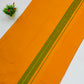 Mustard Orange Cotton Dhoti With Maroon And Green Color Border And Matching Angavastram In USA