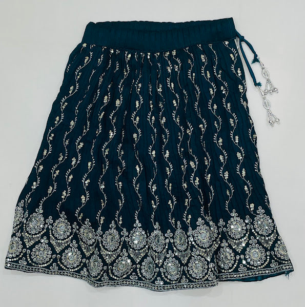 Teal Green Color Georgette With Choli Sets In Surprise