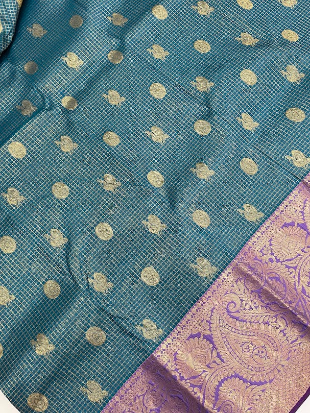 Rama Green Color Pure Kanchi Silk Gold Zari Work Saree In Phoenix