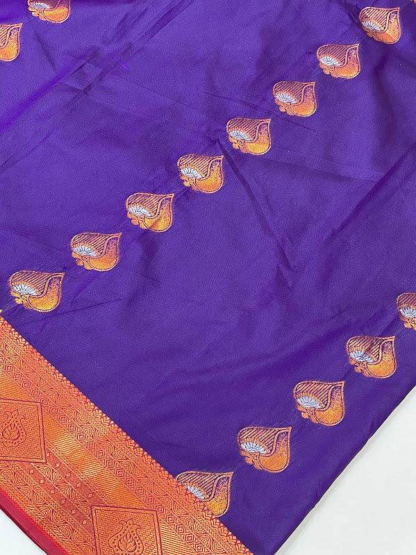 Purple Color Silk Saree In Suncity