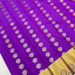 Violet Color Pure Kanchi Silk Gold Zari Work Saree In Yuma