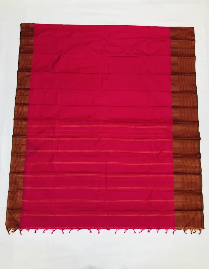 Plain Pink Color Art Silk Saree In USA