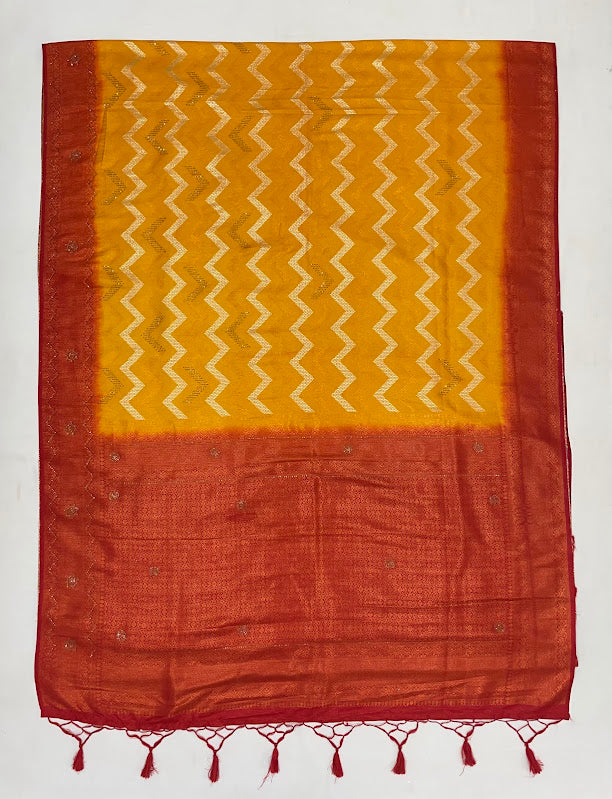 Yellow Stone Work Saree In Chandler