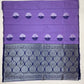 Purple Color Leaf Motifs Pure Kanchi Silk Saree In Yuma