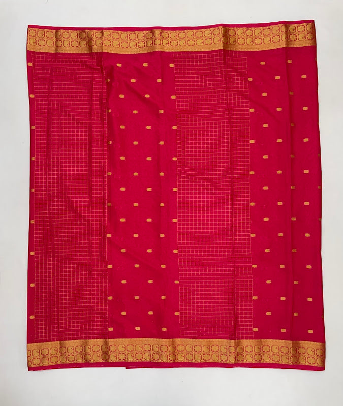 Raspberry Pink Color Mysore Saree In Yuma