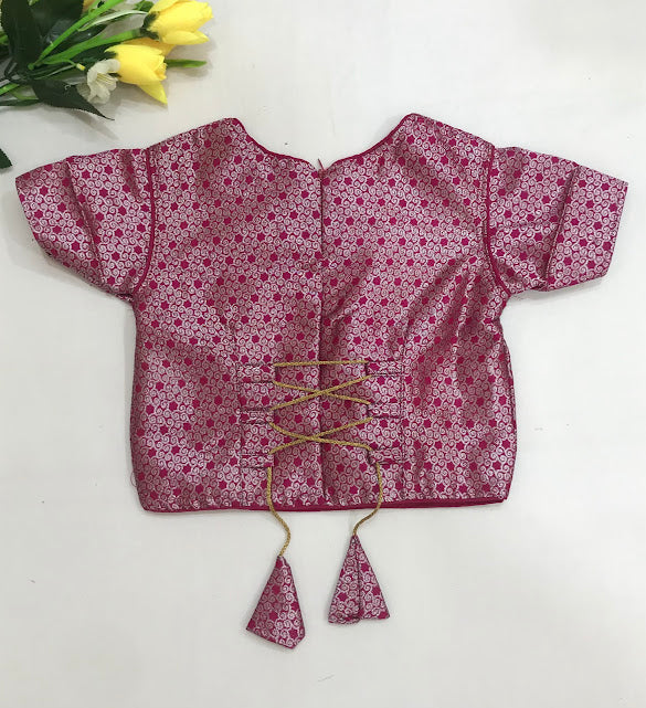 Charming Pink And Light Green Colored Silk Choli Sets In USA