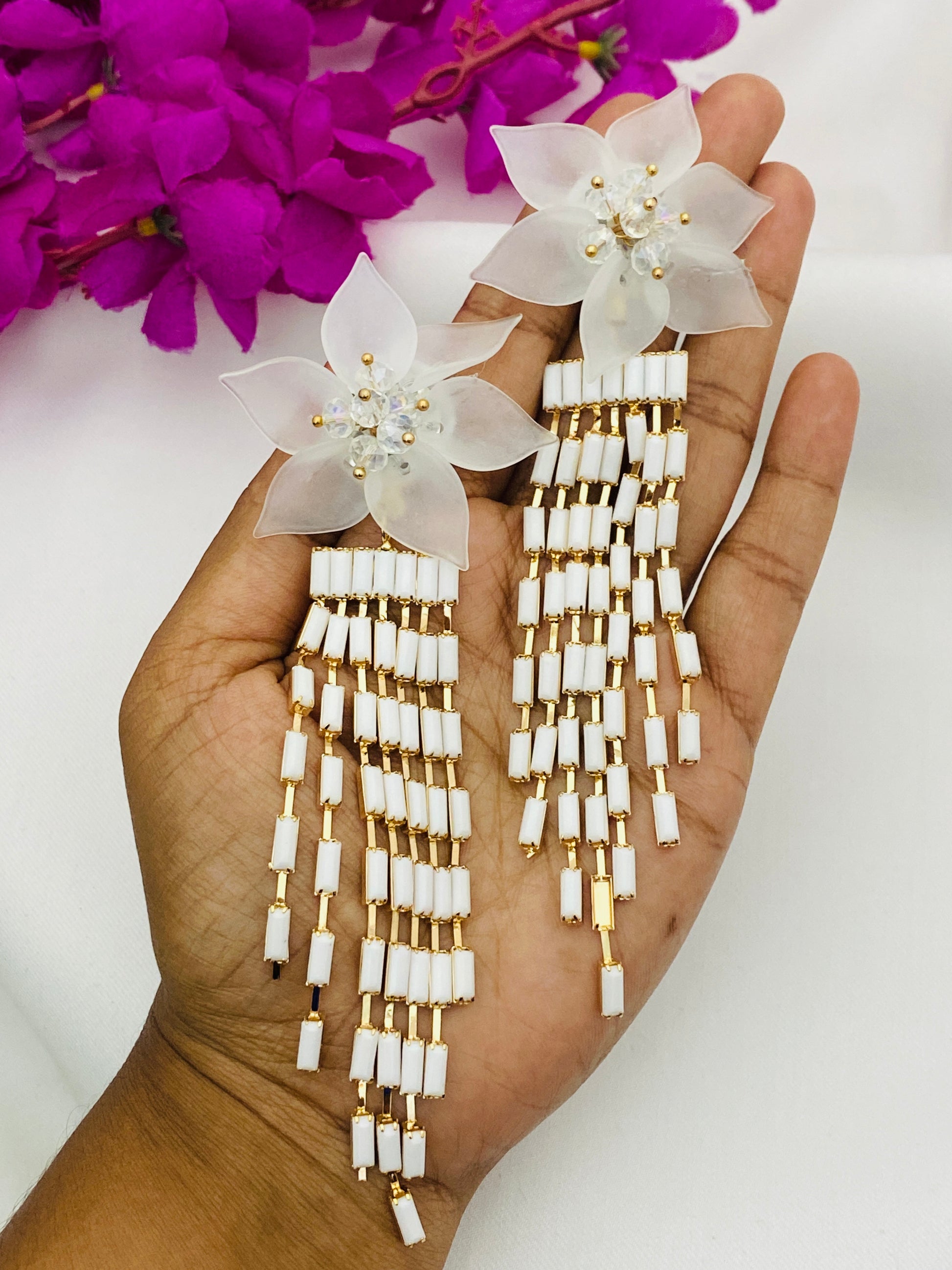 Floral Designed Latest Trendy Stylish Long Earrings In Tucson