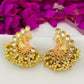 Indian Traditional Peacock Design Gold Plated Earrings with Beads