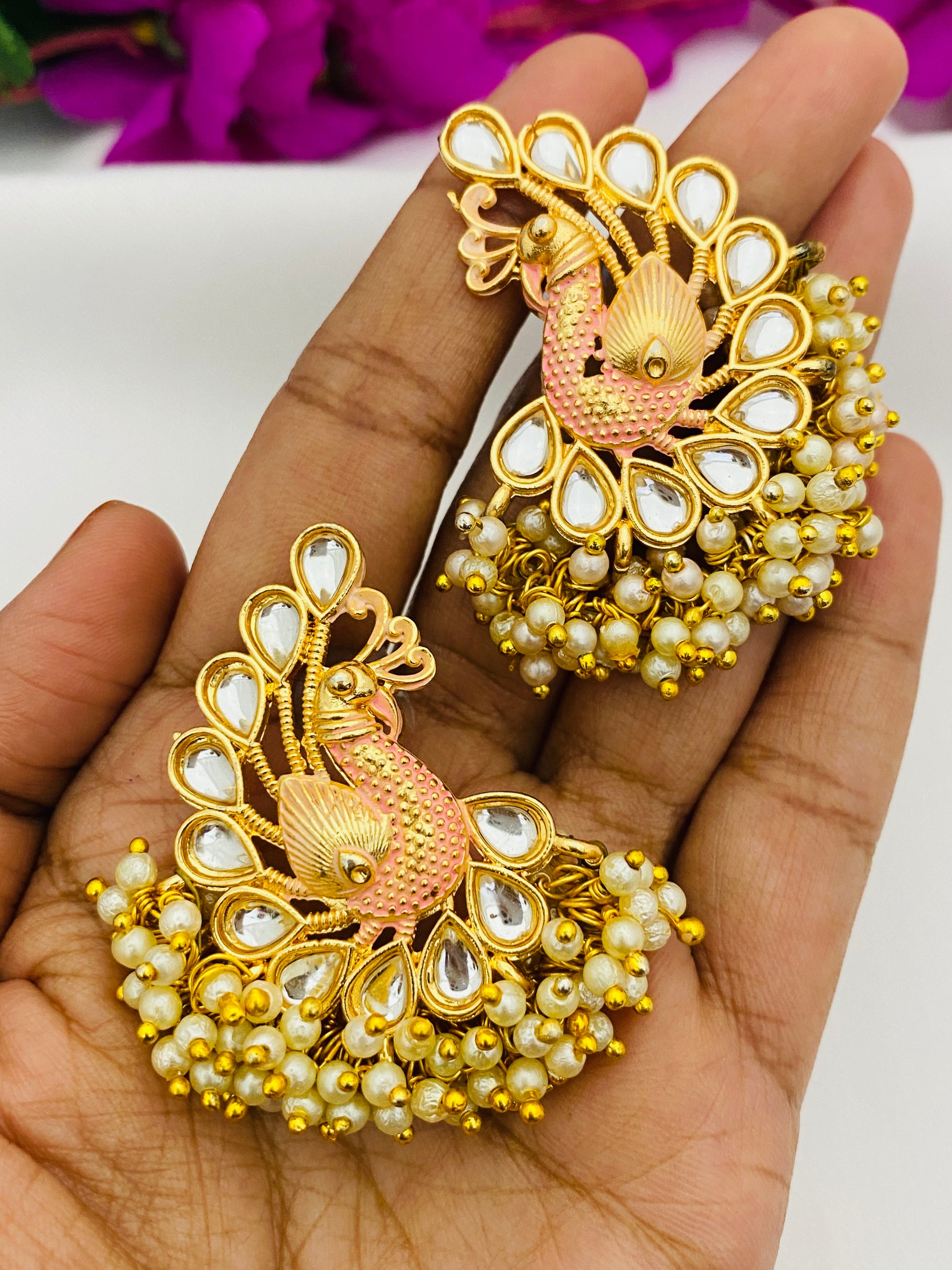 Indian Traditional Peacock Design Earrings Near Me