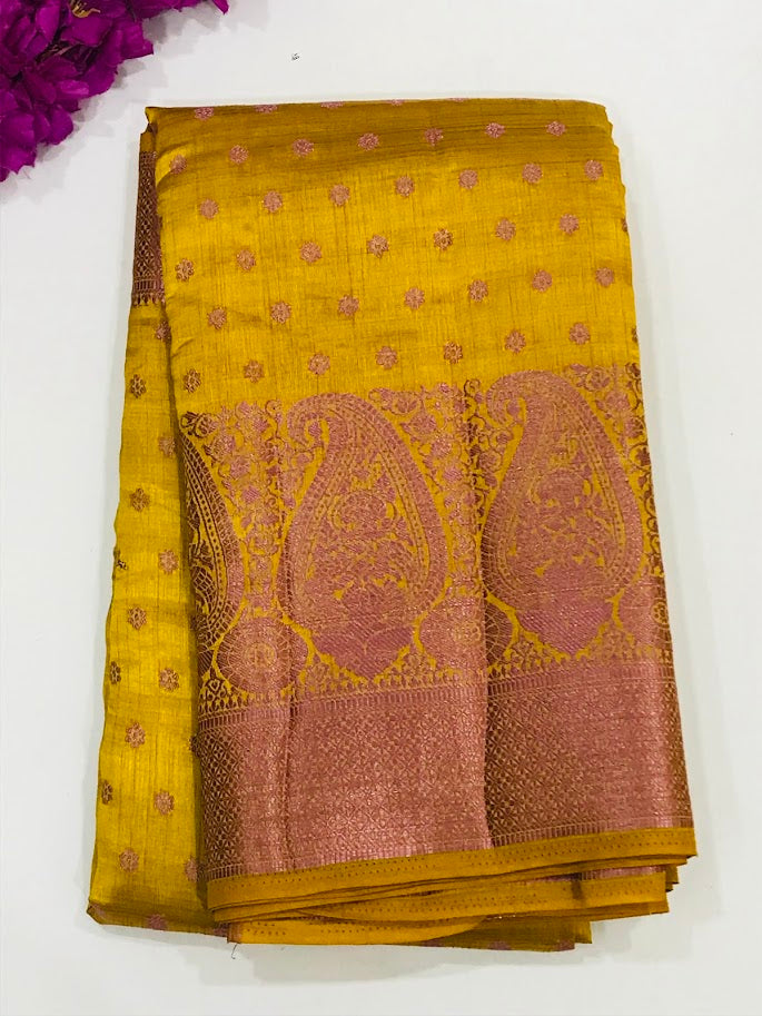 Gorgeous Yellow Color Art Silk Saree With Contrast Bordered For Women