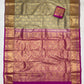 Attractive Gray Color Pure Kanchi Silk With Gold Zari Work Saree In Mesa
