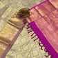 Gray Color Pure Kanchi Silk With Gold Zari Work Saree In Yuma